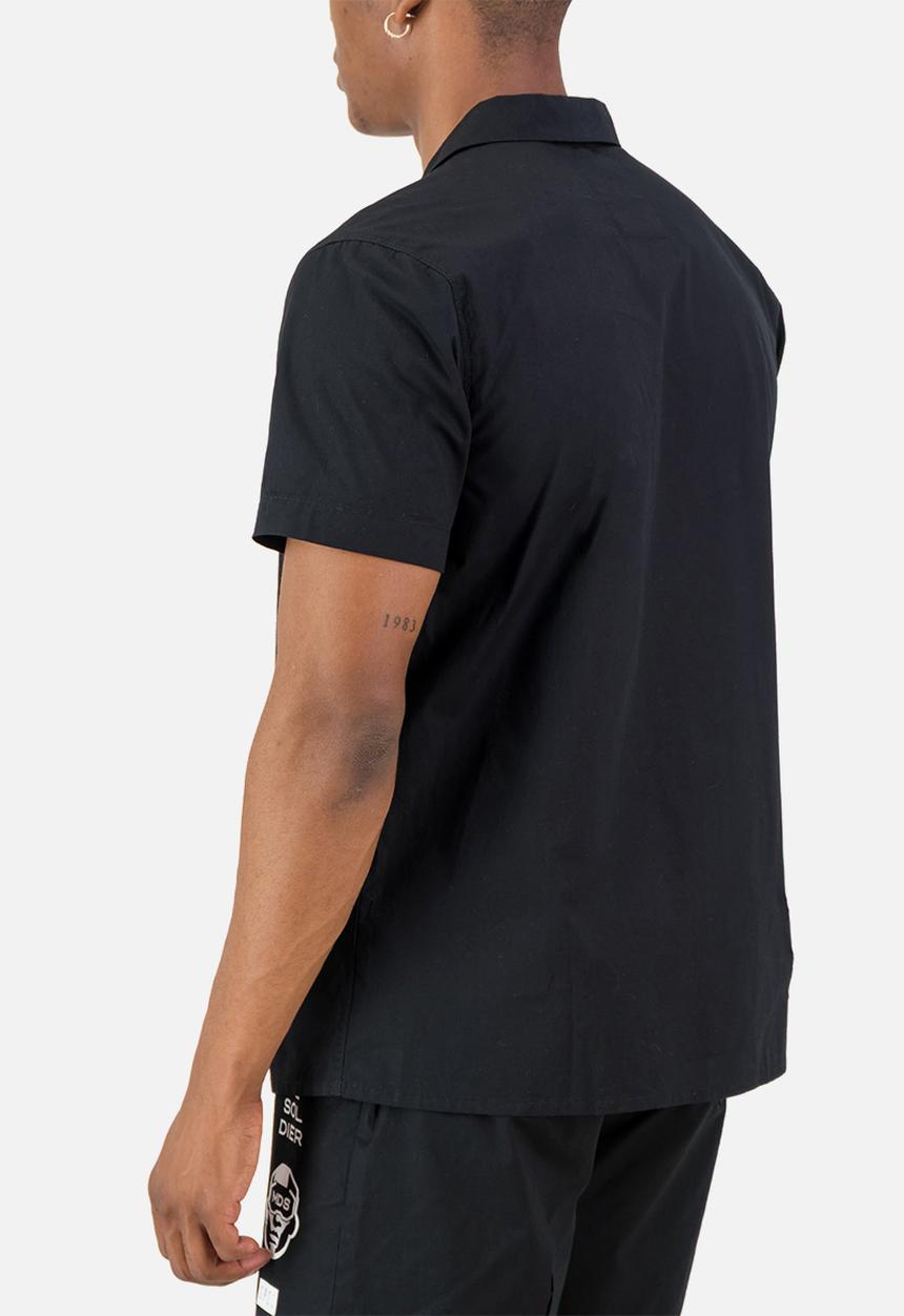 S.P.C.C - Mds Aviator Shirt  - Black Regular Fit Signature Short Sleeve Woven Shirt Black