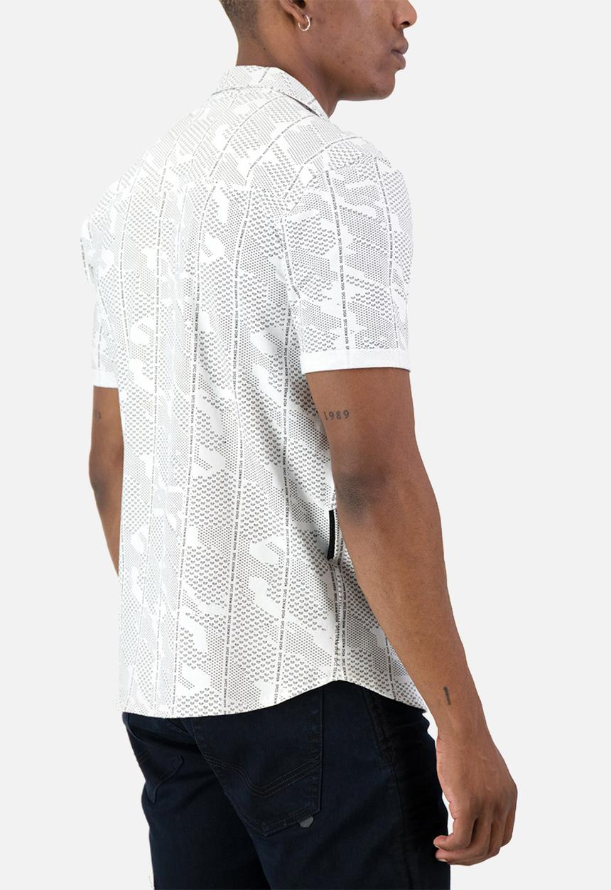 S.P.C.C - Argent Shirt  - Slimline Fit Signature Short Sleeve Knit Shirt Optical White