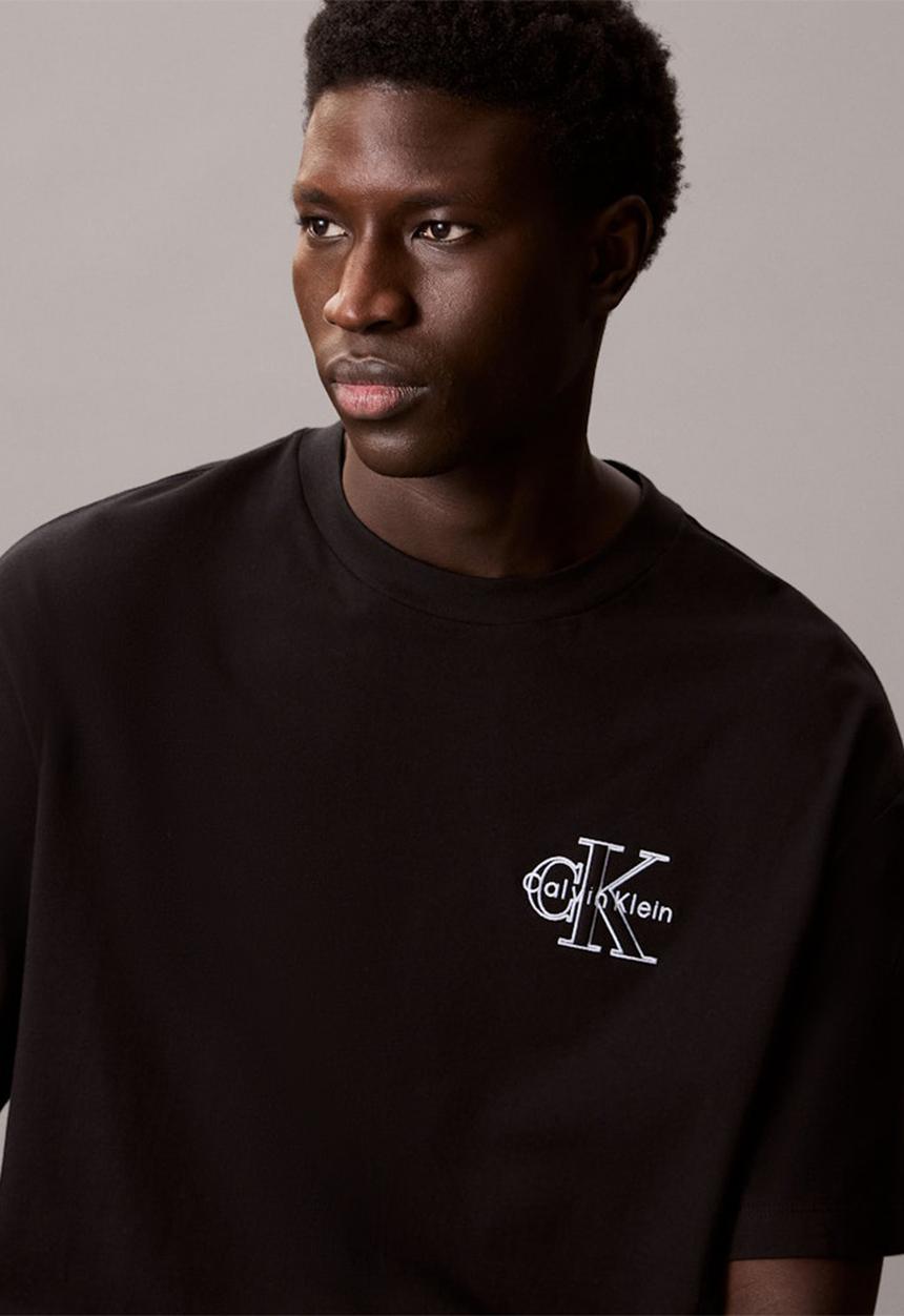 Calvin Klein - Ss 30S Micro Monologo Graphic Tee - Black