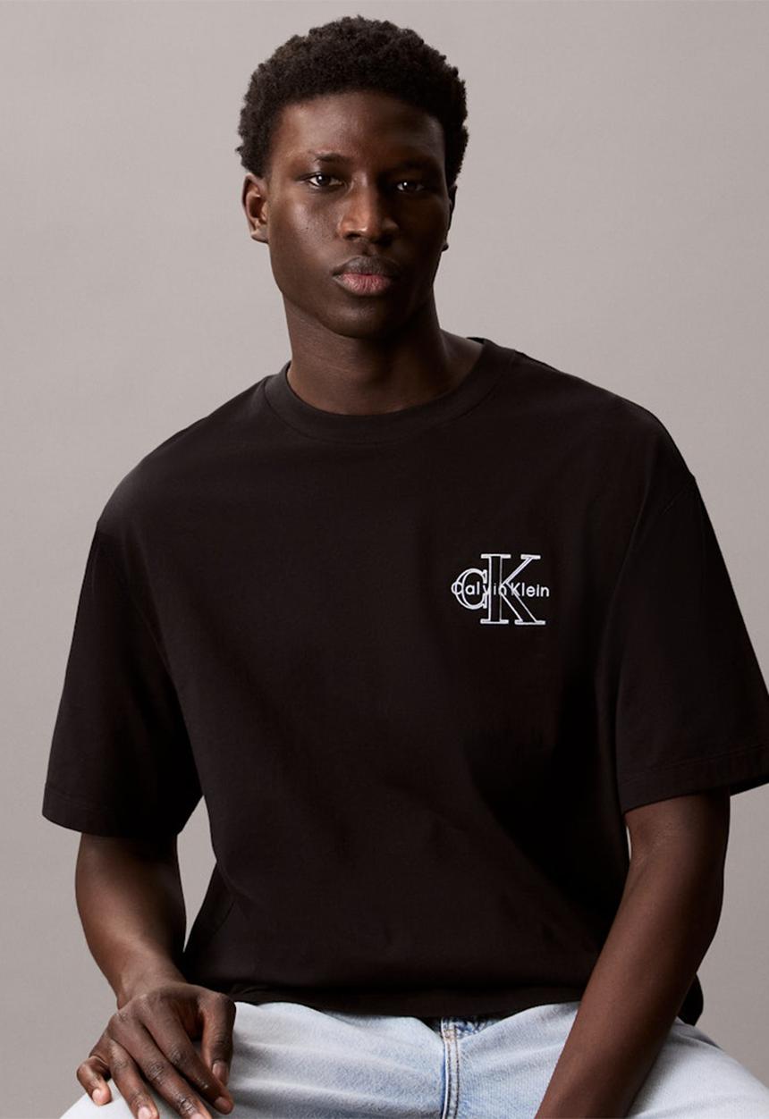 Calvin Klein - Ss 30S Micro Monologo Graphic Tee - Black