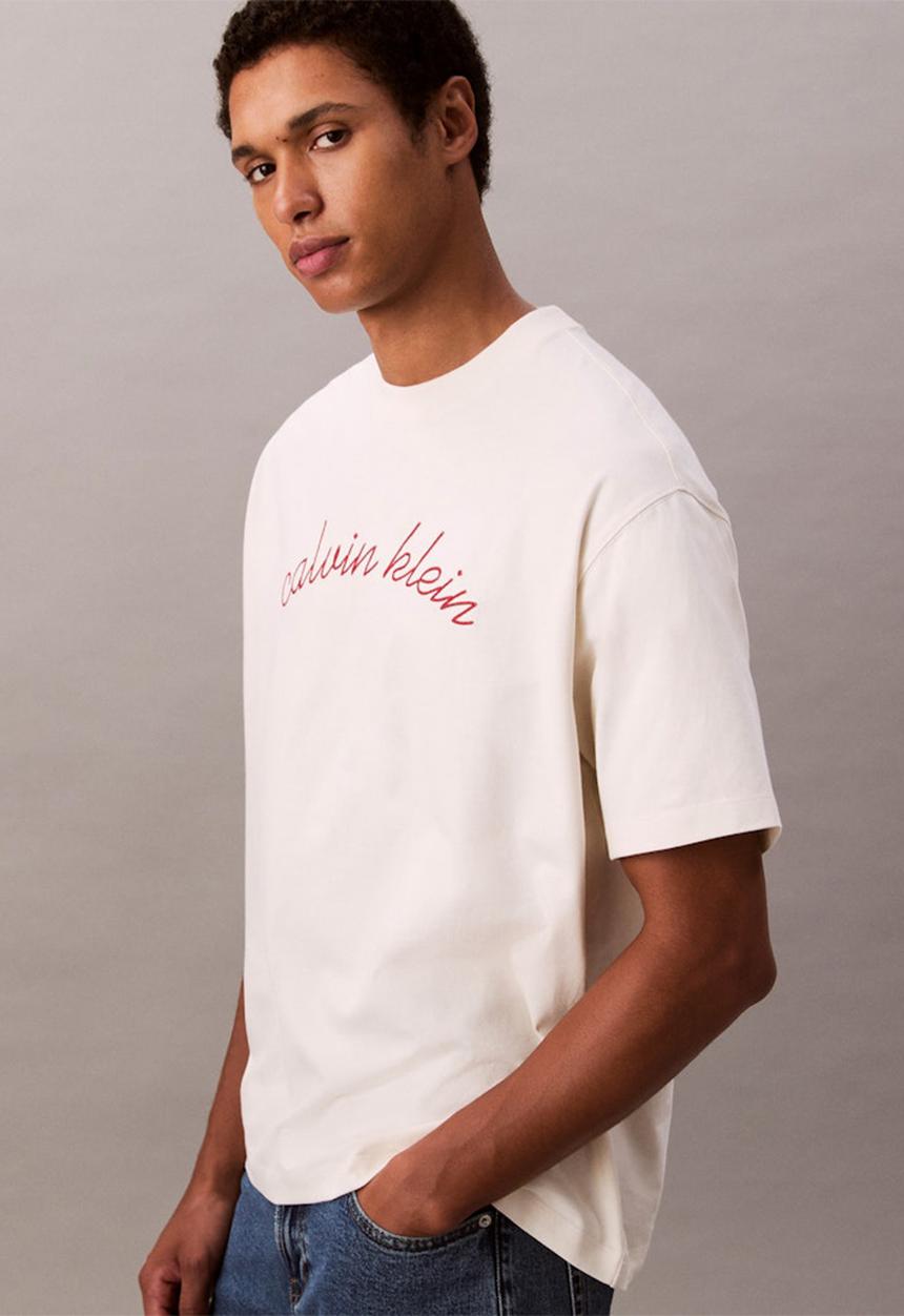 Calvin Klein - Ss Center Chain Stitch 16S Rlxd Tee - Tofu
