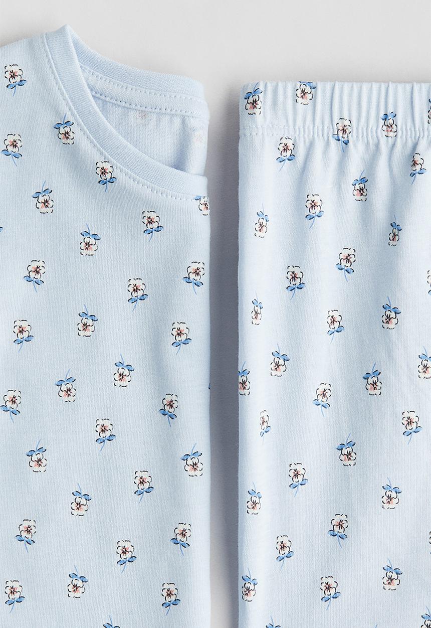 H&M - Cotton pyjamas - light blue/floral 