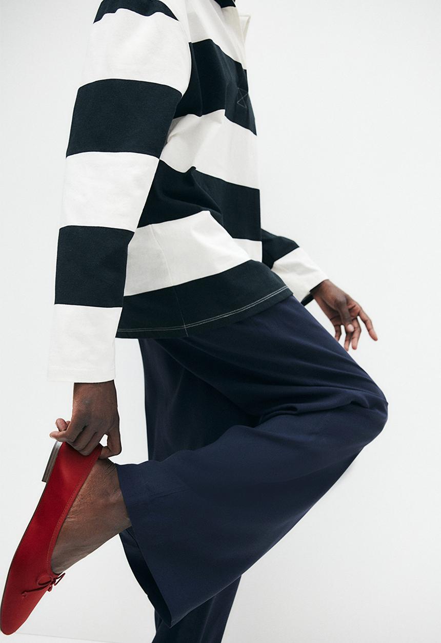 H&M - Wide pull-on trousers - navy blue