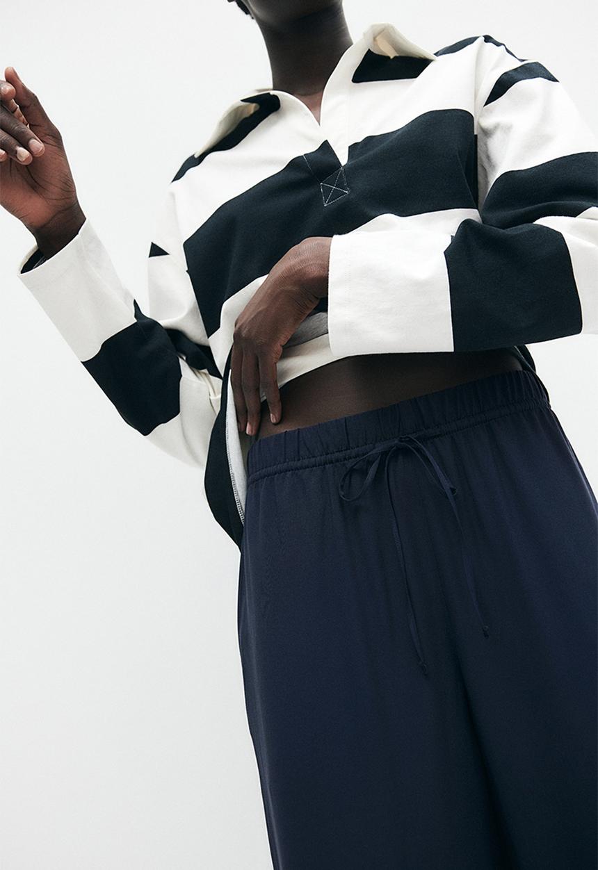 H&M - Wide pull-on trousers - navy blue