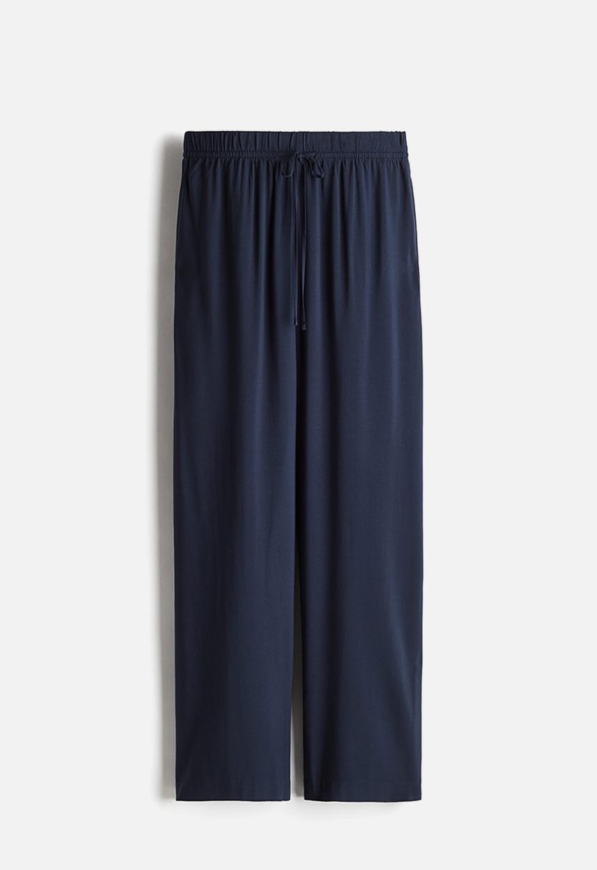 H&M - Wide pull-on trousers - navy blue