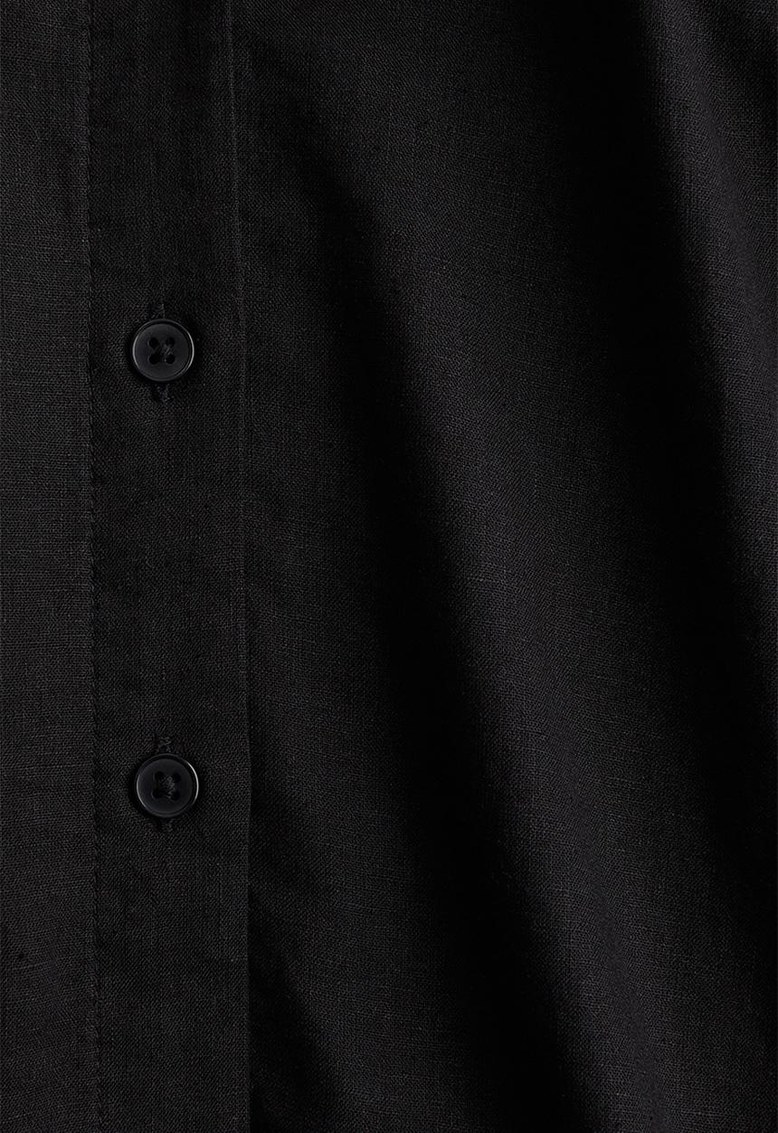 H&M - Linen-blend shirt - black
