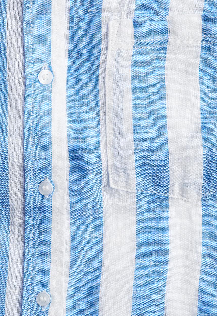 H&M - Linen shirt - light blue striped