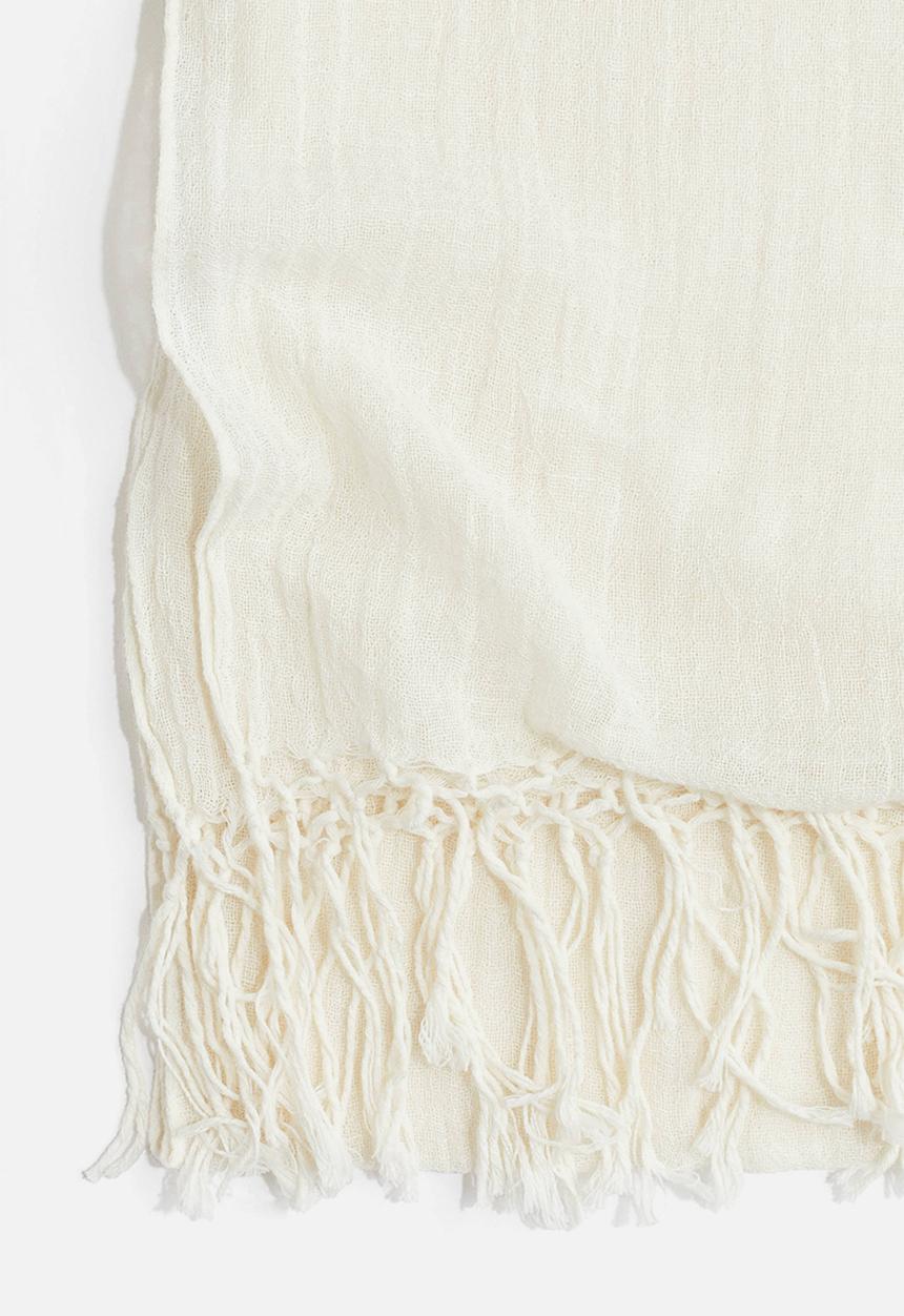 H&M - Linen-blend shawl - cream