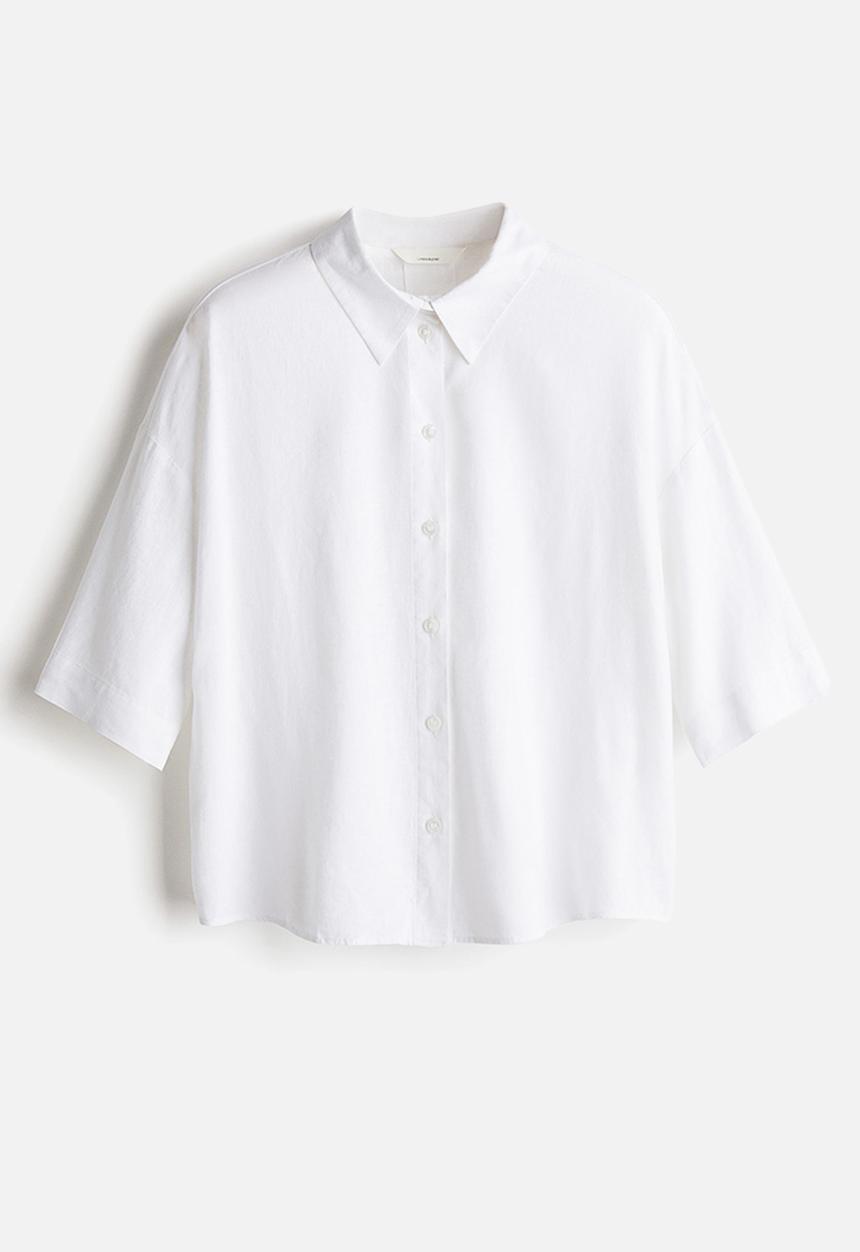 H&M - Linen-blend shirt - white