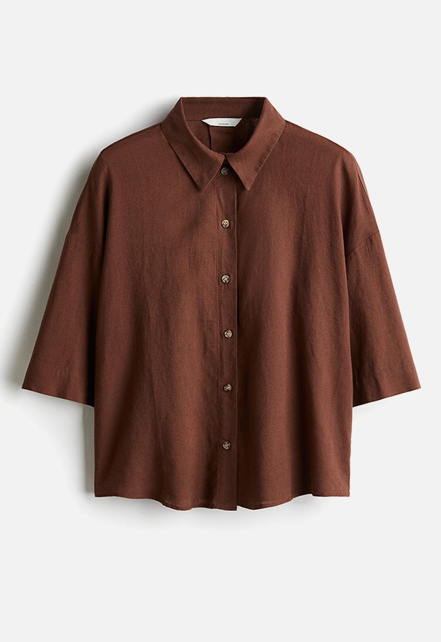 H&M - Linen-blend shirt - brown
