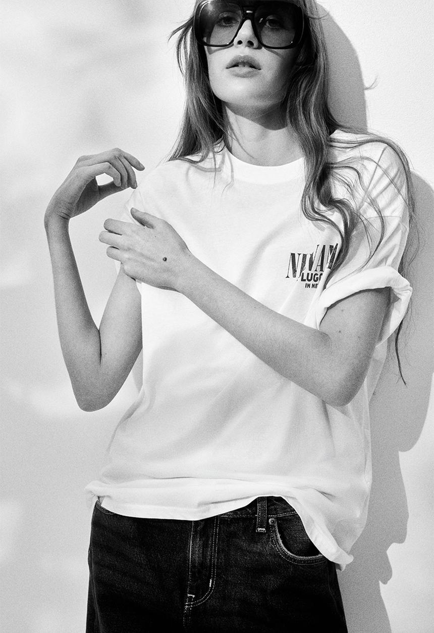 H&M - Oversized printed t-shirt - cream & nirvana