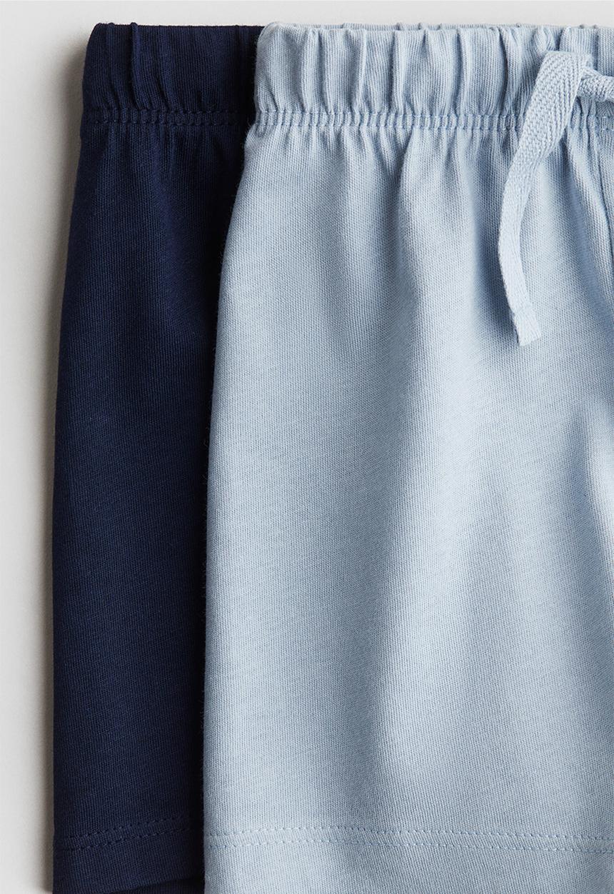 H&M - 2-Pack jersey shorts - dark blue/light blue 