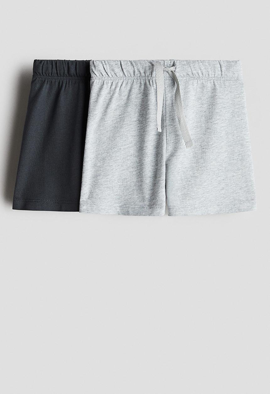 H&M - 2-Pack jersey shorts - dark grey/grey