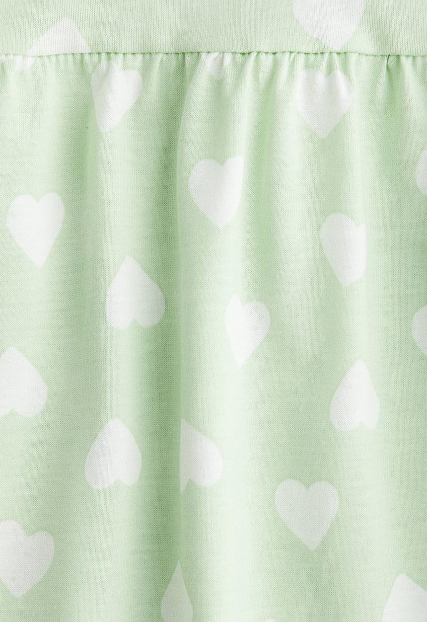 H&M - Patterned cotton dress - light green/hearts 