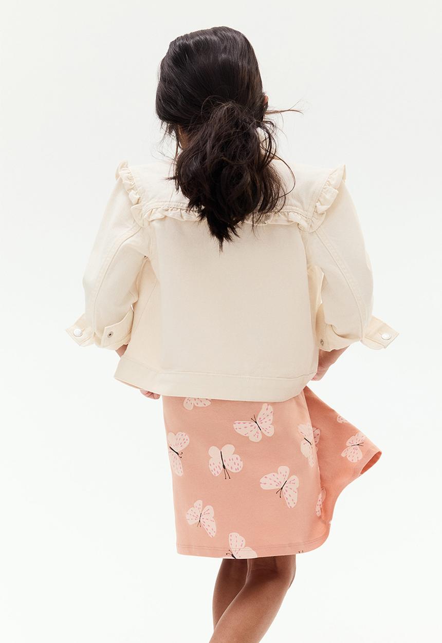 H&M - Patterned cotton dress - peach pink/butterflies