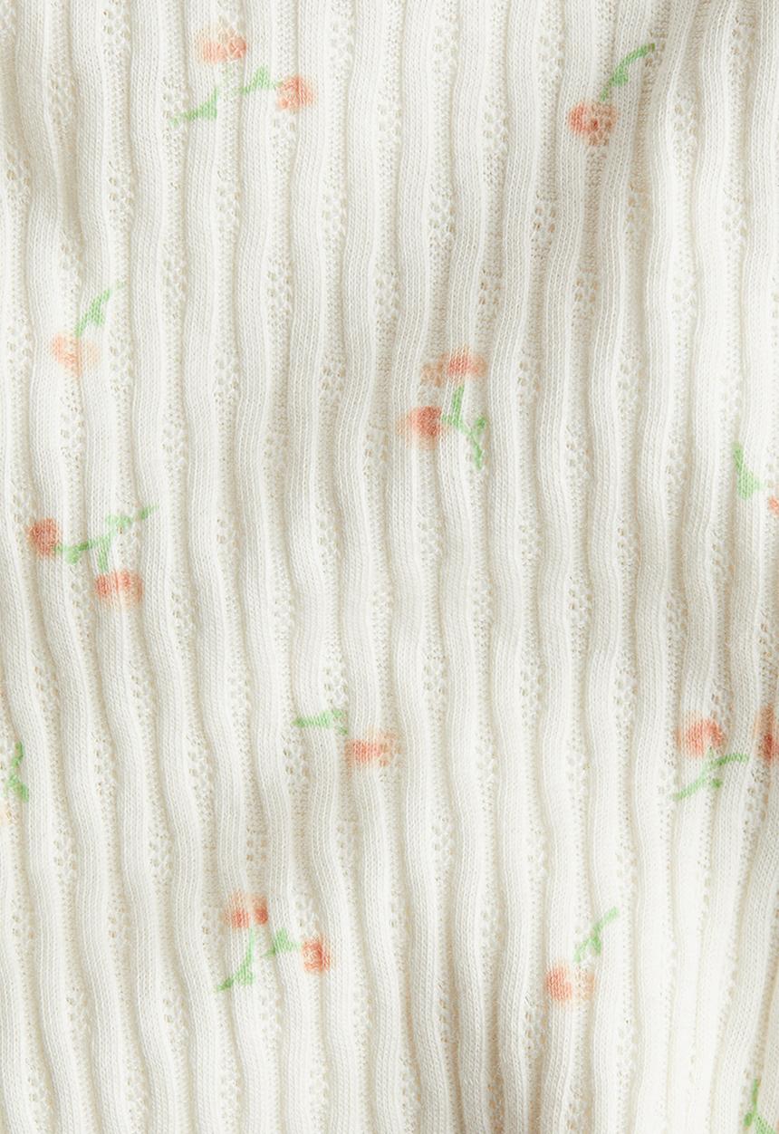 H&M - Flounce-trimmed cotton top - white floral