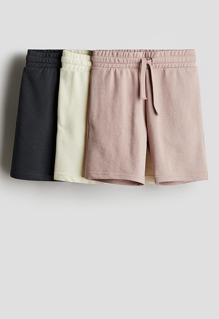 H&M - 3-Pack shorts - light dusty pink/dark grey