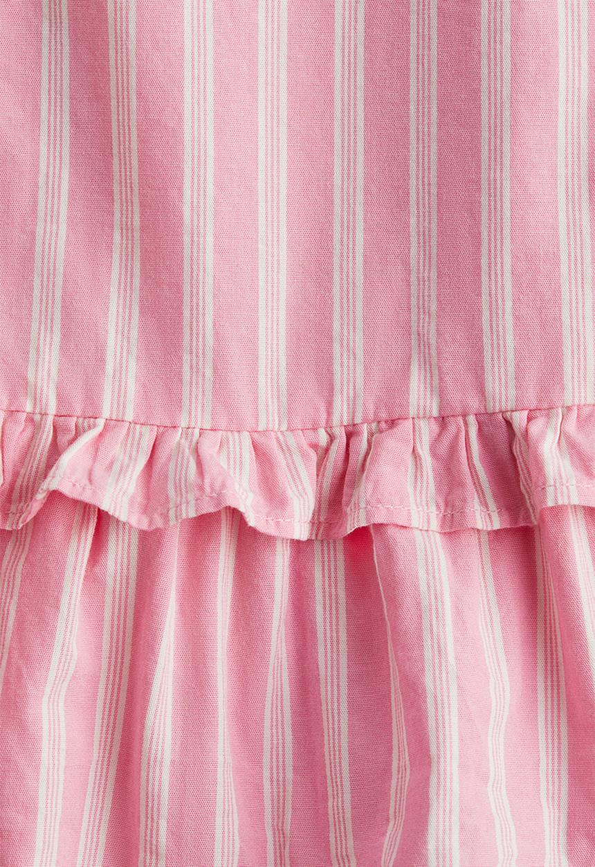 H&M - Cotton peplum top - pink striped