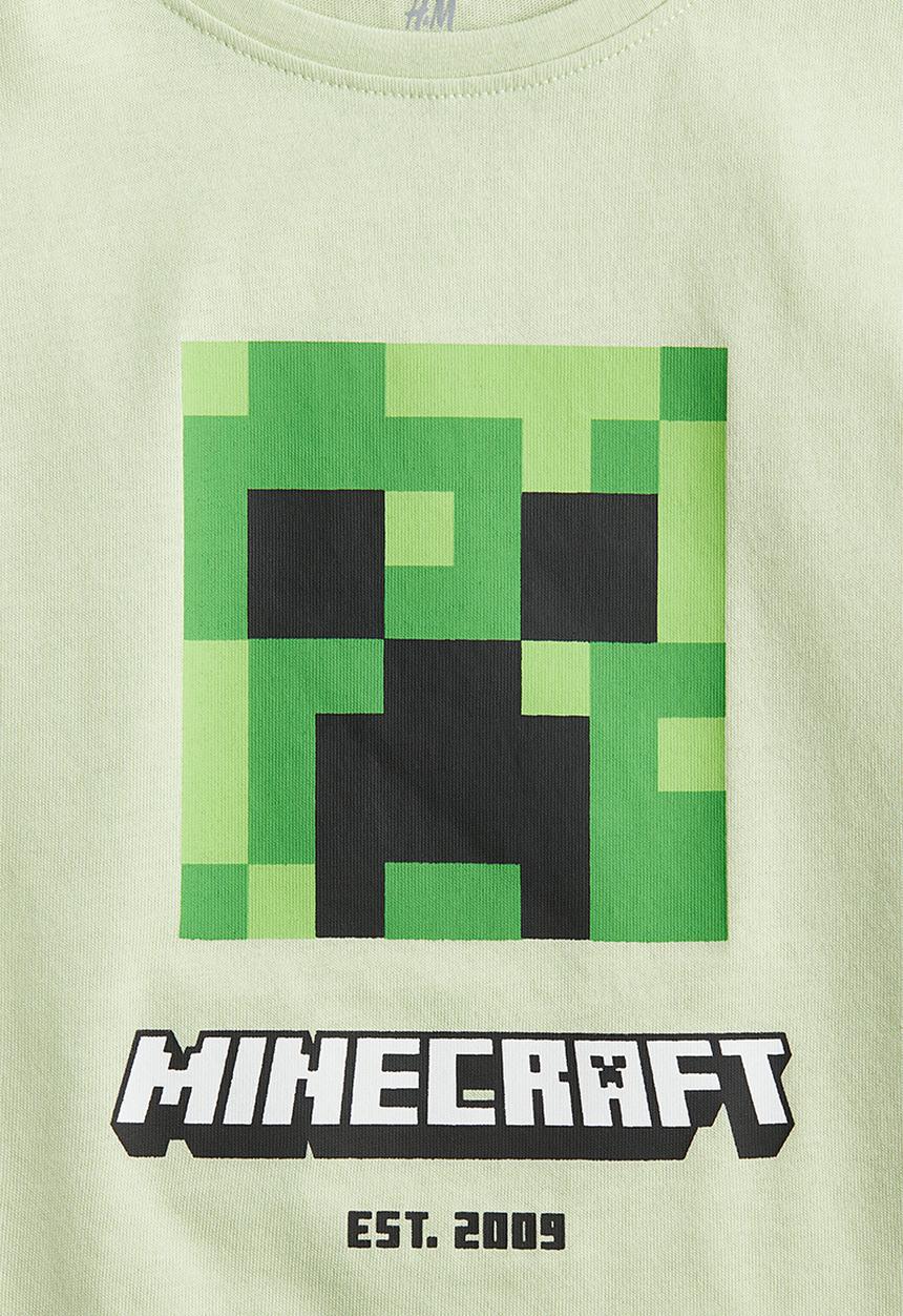 H&M - Printed vest top - light green/minecraft