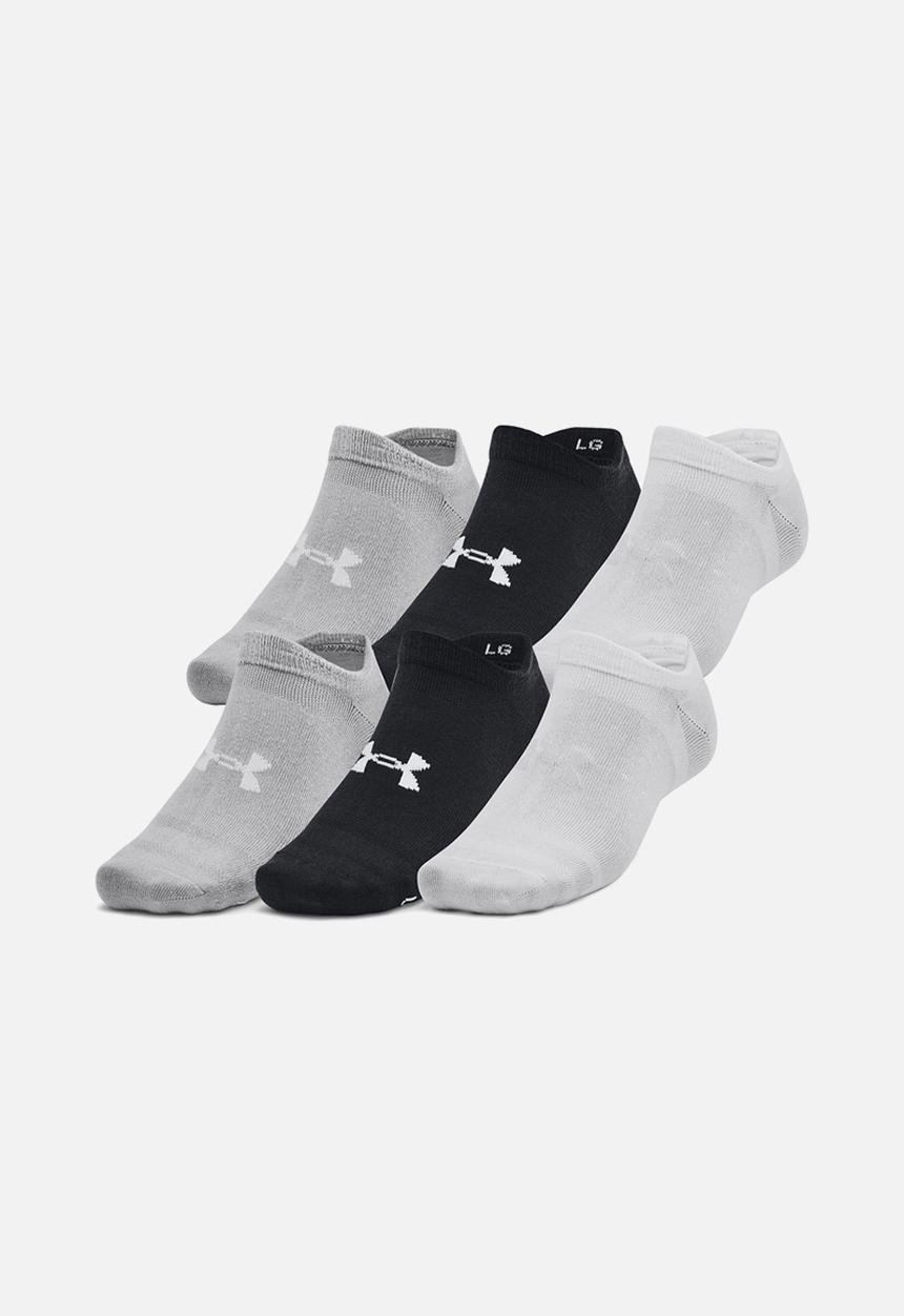 Under Armour - UA Essential No Show 6pk - Black / Black / Halo Gray