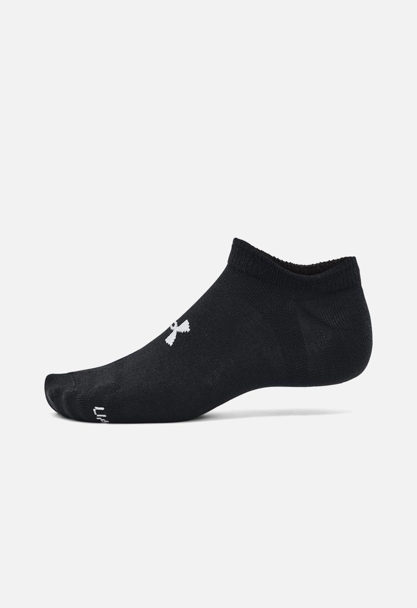 Under Armour - UA Essential No Show 6pk - Black / Black / Halo Gray