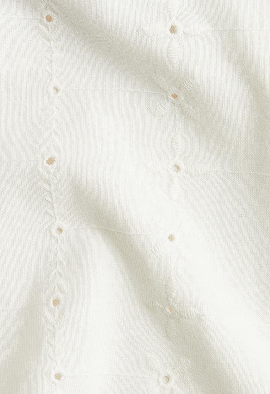 H&M - Broderie anglaise top - white