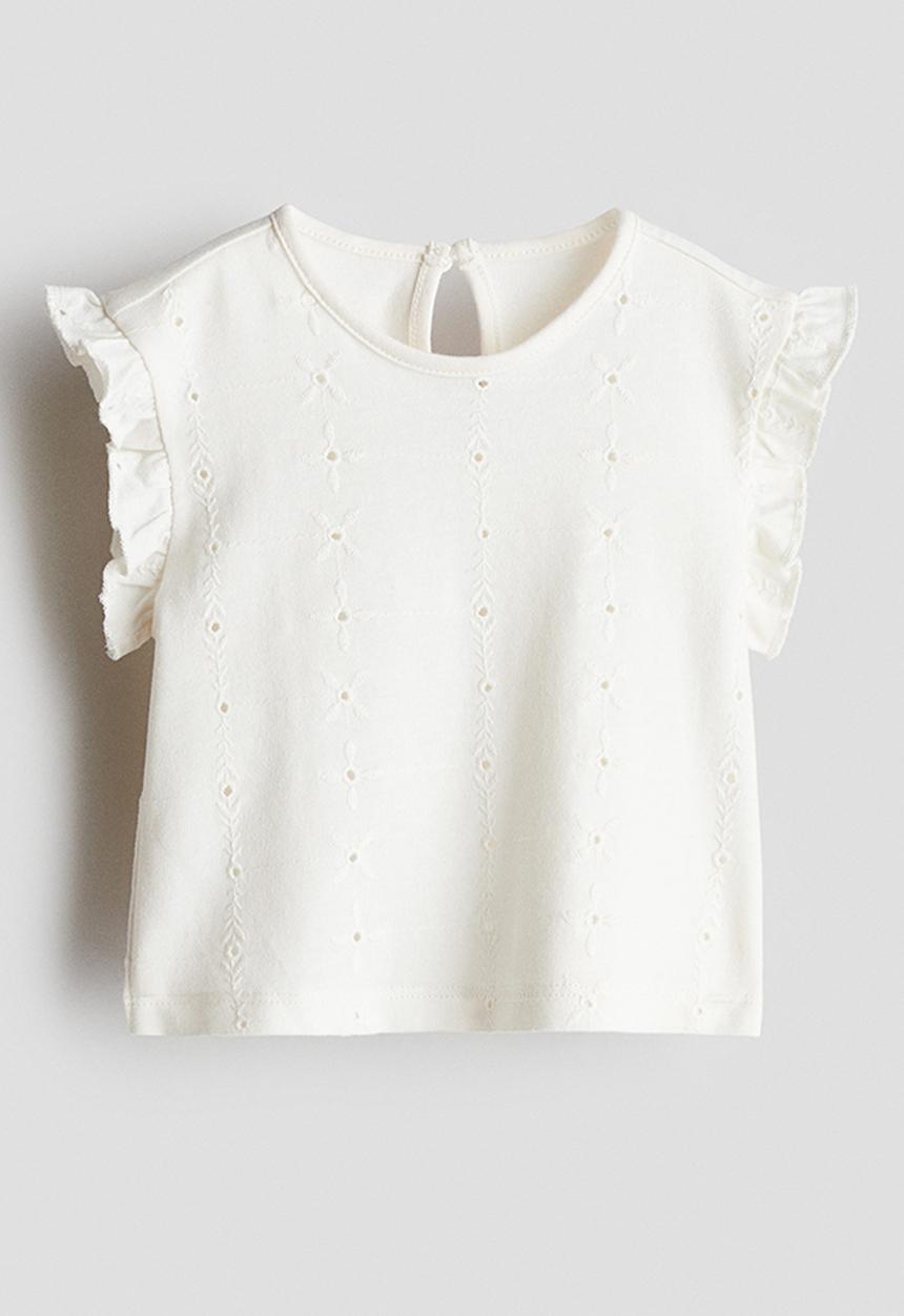 H&M - Broderie anglaise top - white