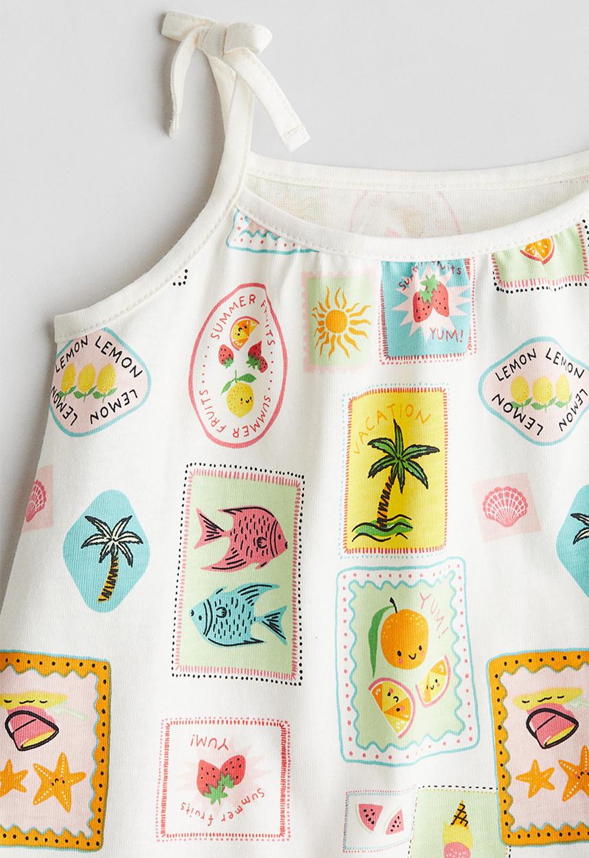 H&M - Printed dress - white stamps