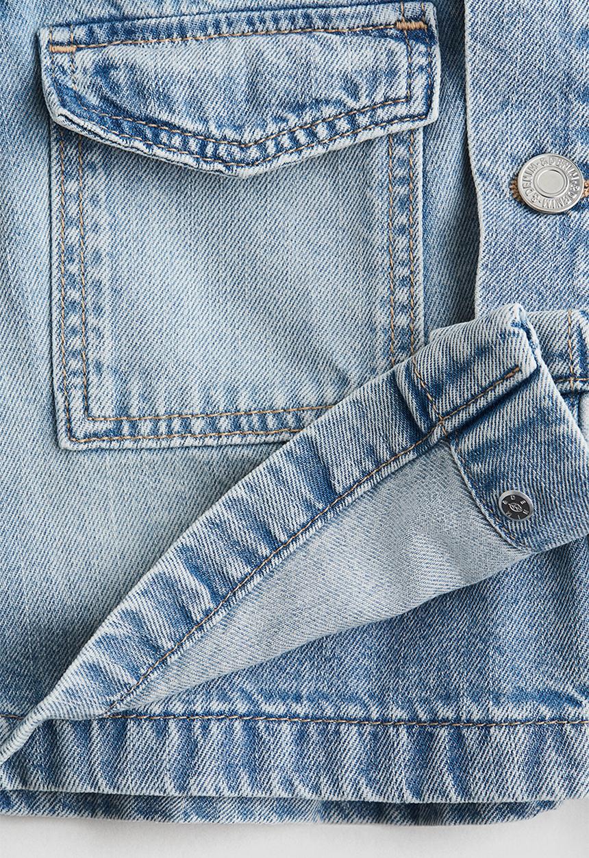 H&M - Cotton denim skort - light denim blue