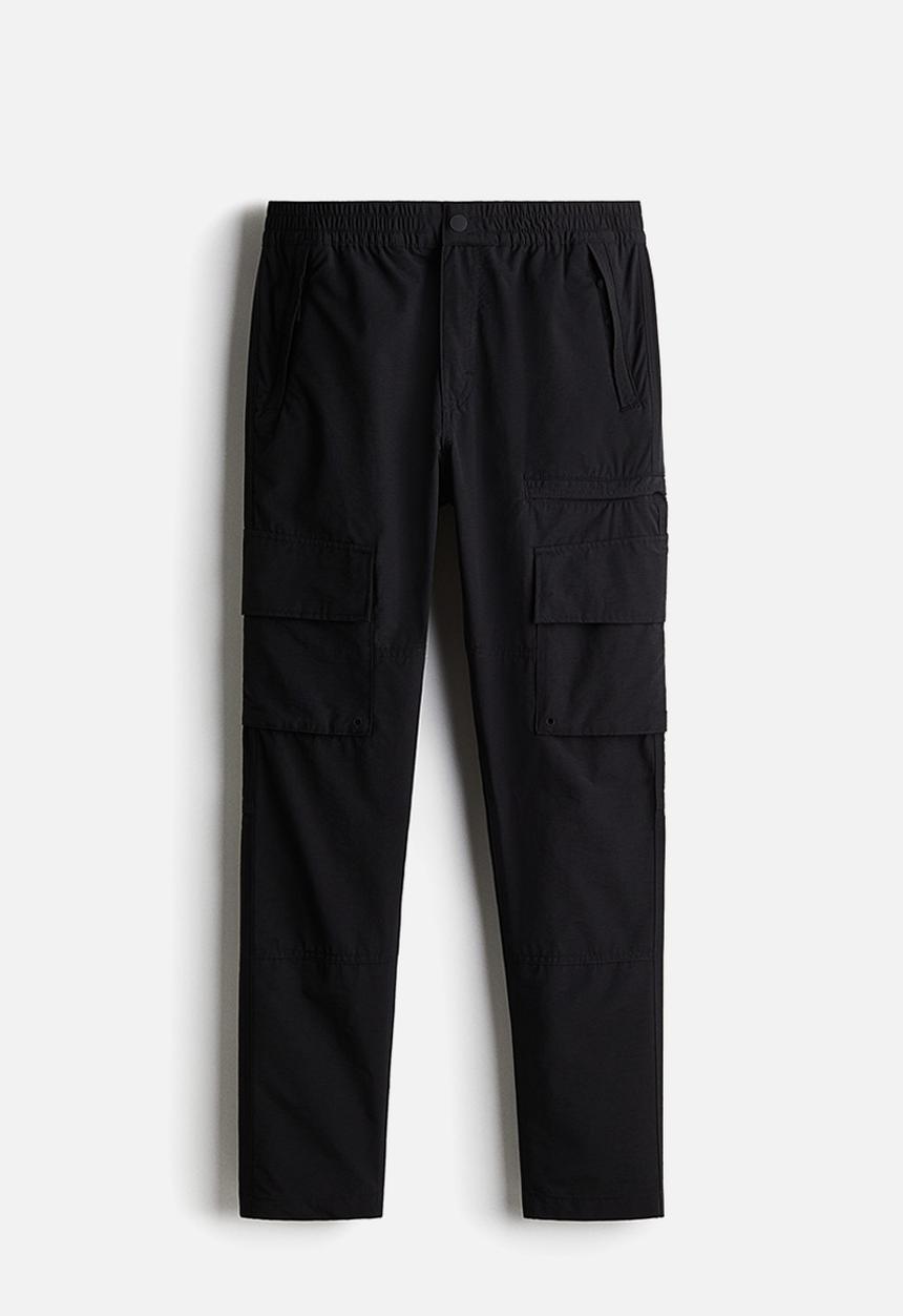 H&M - Regular fit twill cargo trousers - black