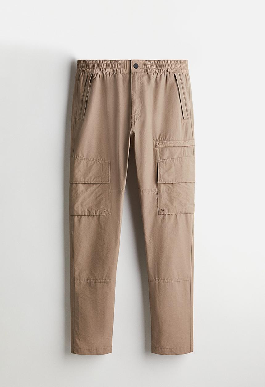 H&M - Regular fit twill cargo trousers - dark beige 