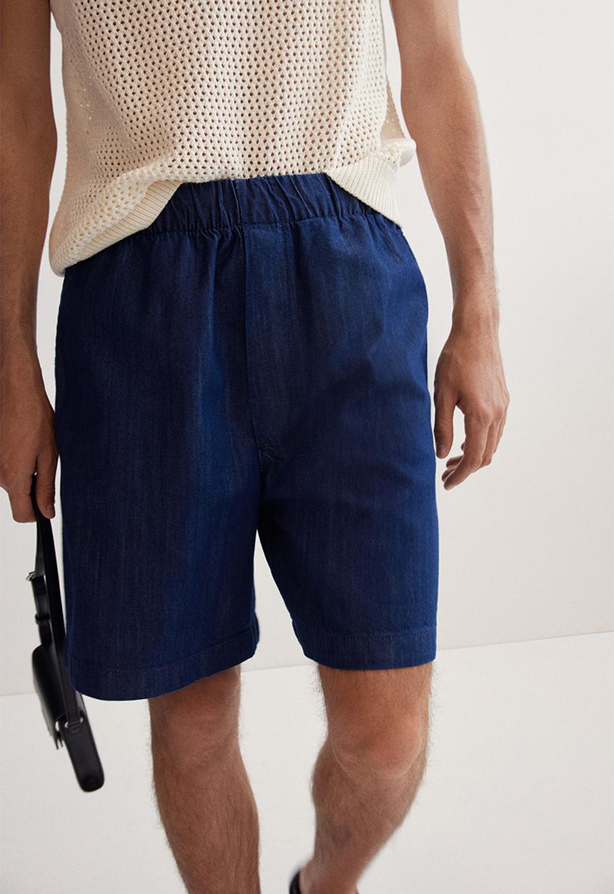 H&M - Baggy denim shorts - navy blue