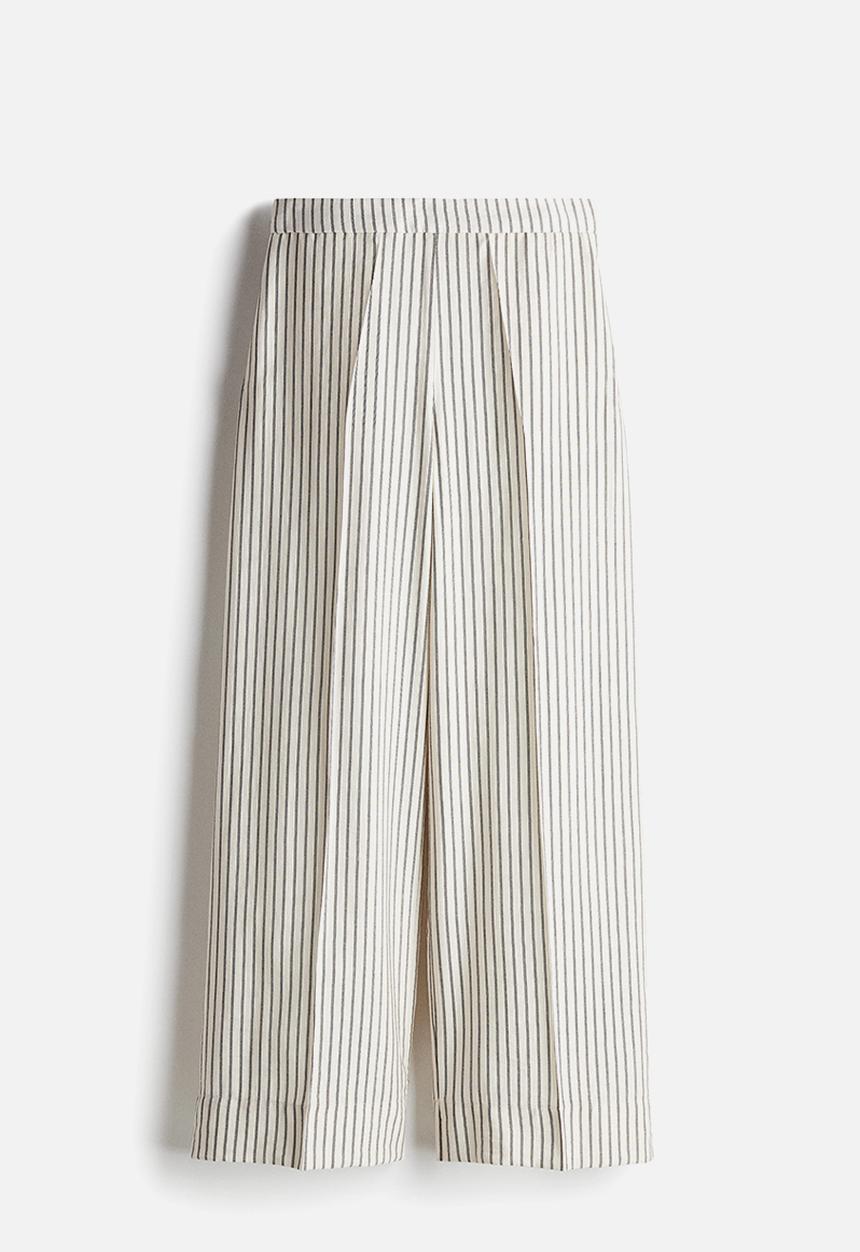 H&M - Wide trousers - white striped