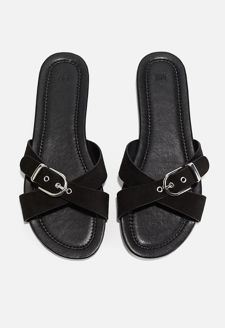 H&M - Crossover-strap sandals - black