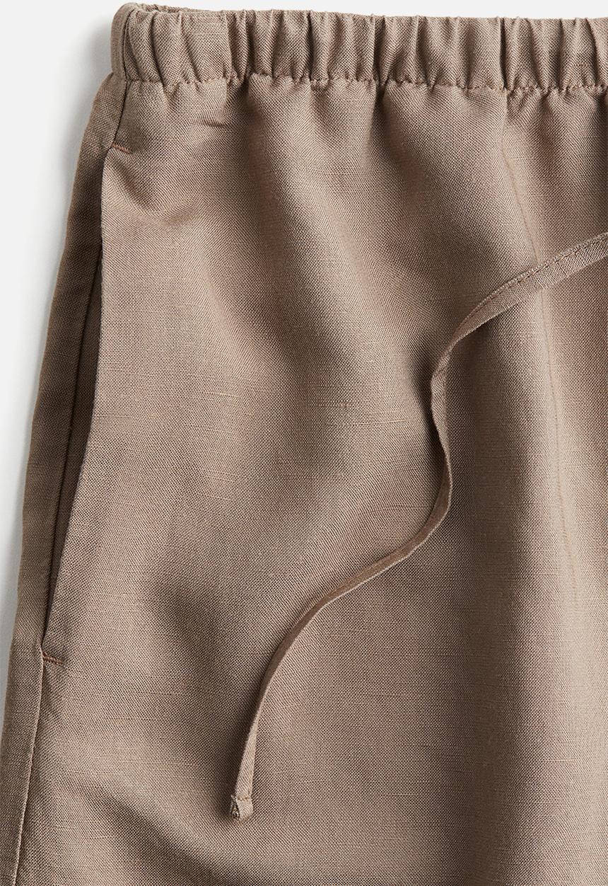 H&M - Linen-blend drawstring shorts - dark beige