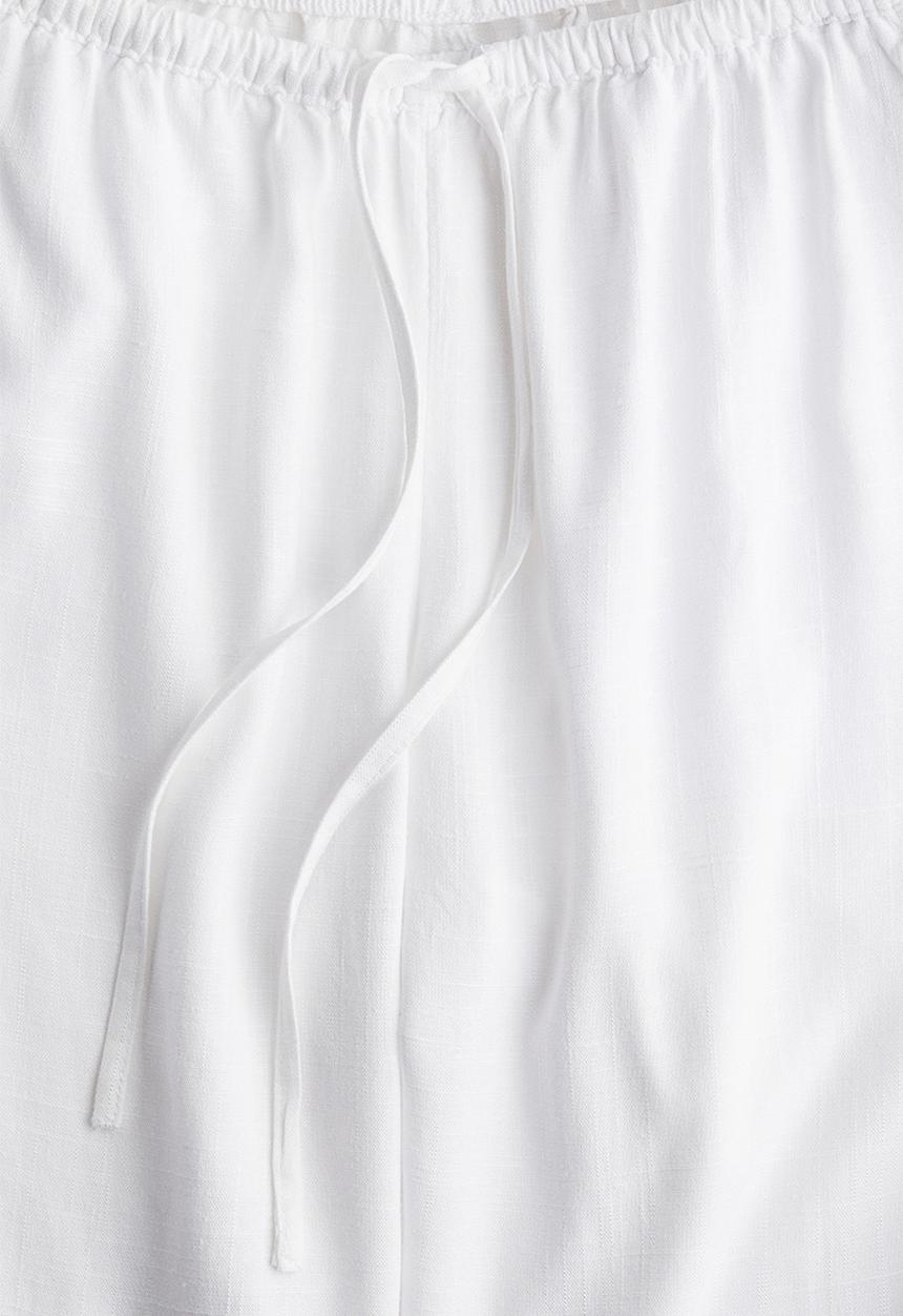 H&M - Straight drawstring trousers - white