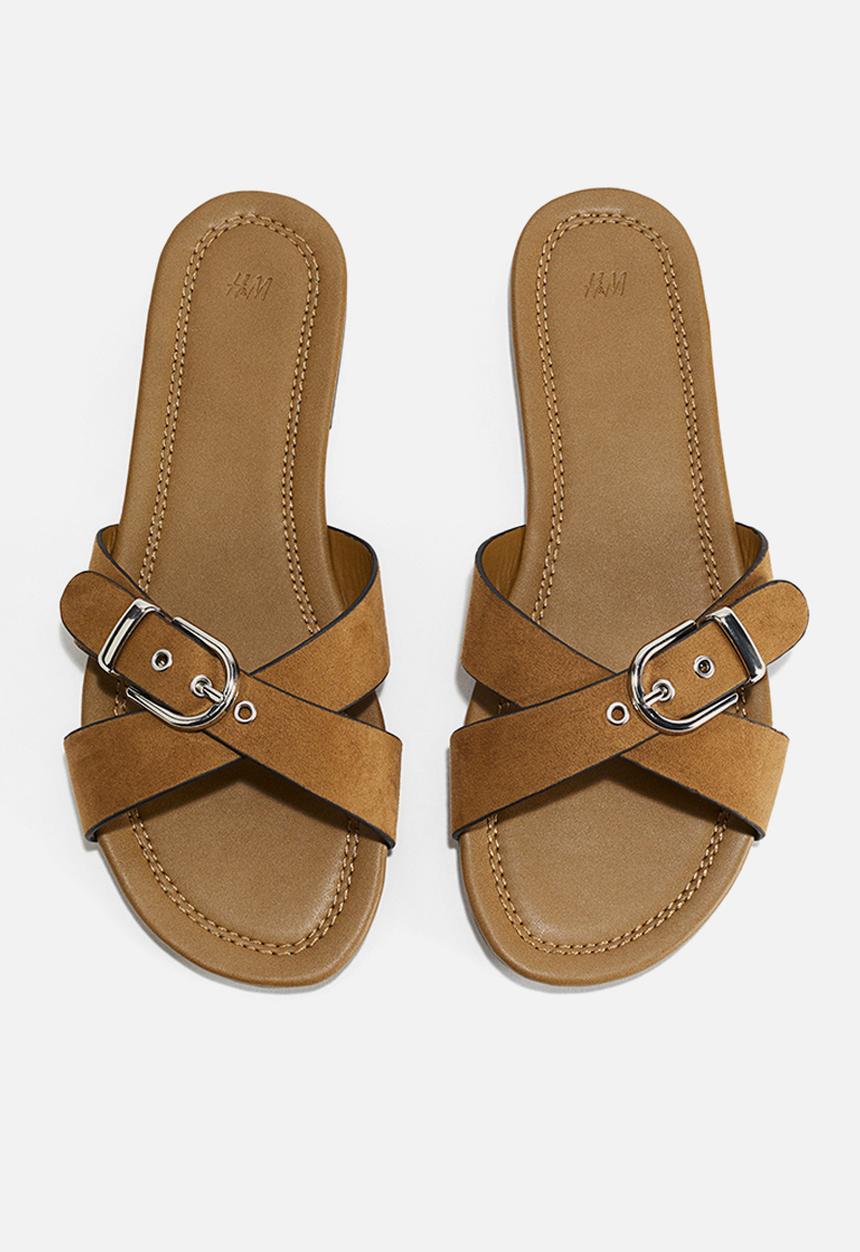 H&M - Crossover-strap sandals - beige