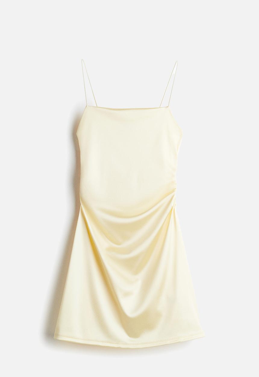 H&M - Draped slip dress - light yellow