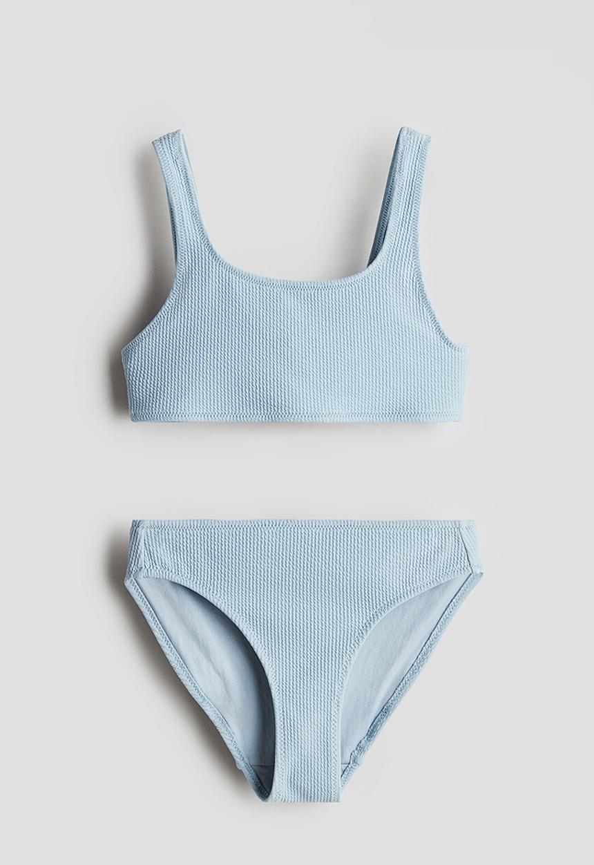 H&M - Textured bikini - light dusty blue