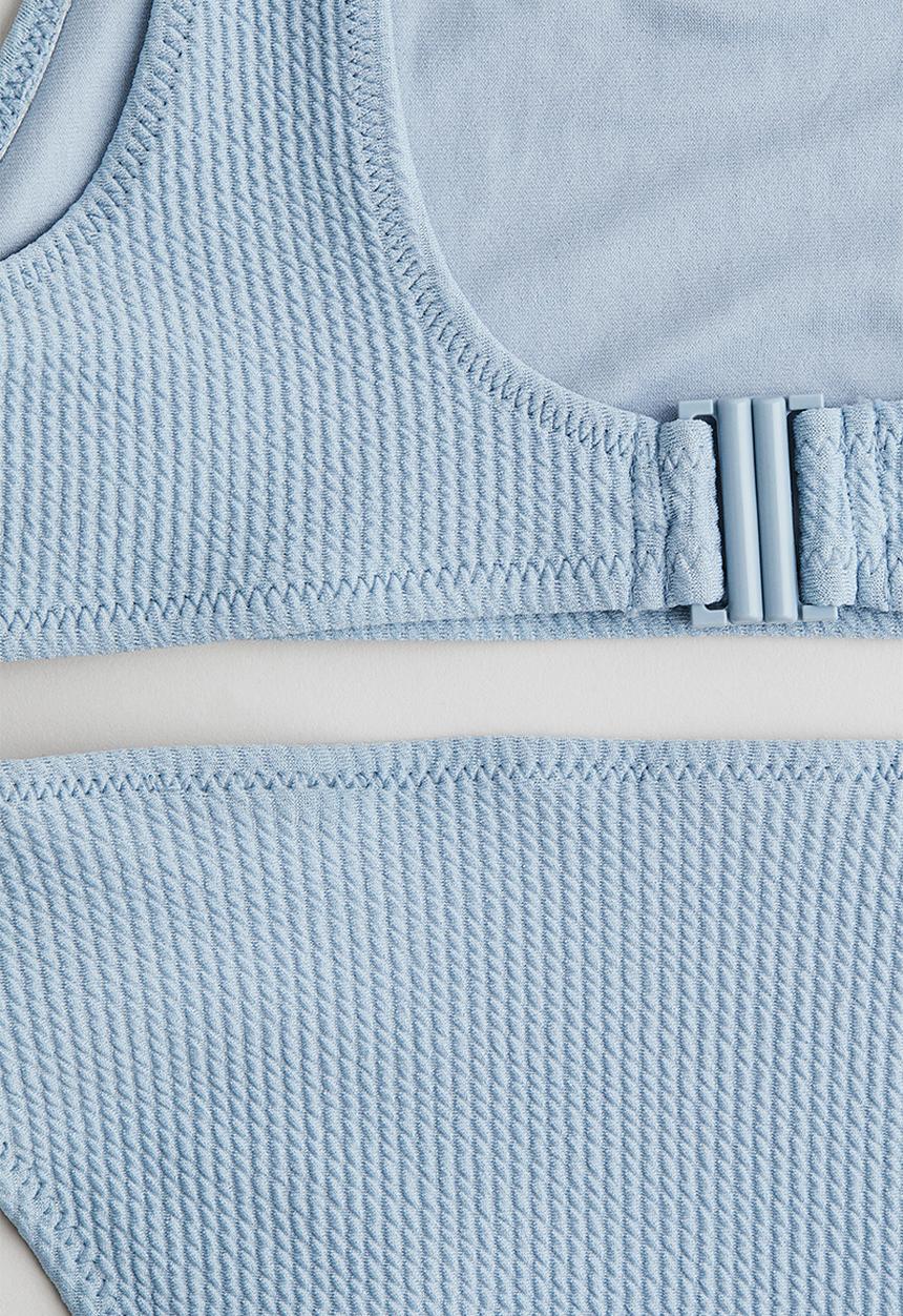 H&M - Textured bikini - light dusty blue