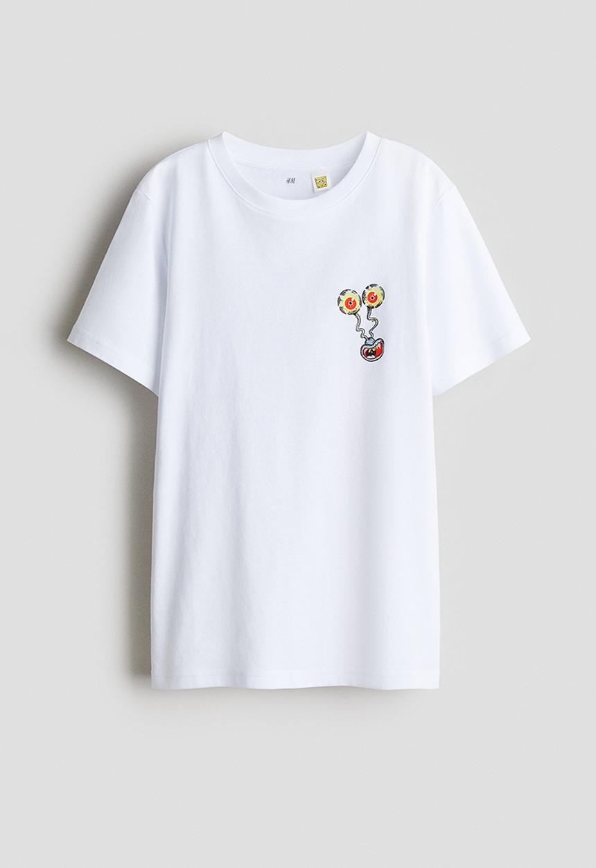 H&M - Printed T-shirt - white/spongebob
