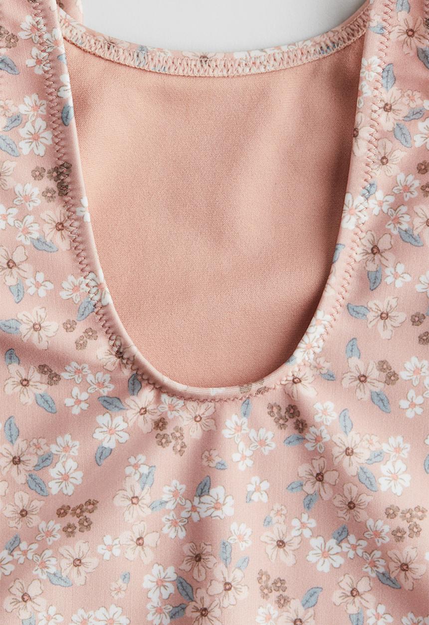 H&M - Printed swimsuit - light dusty pink/floral