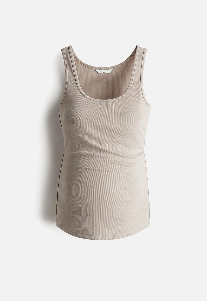 H&M - Mama ribbed vest top -  light beige