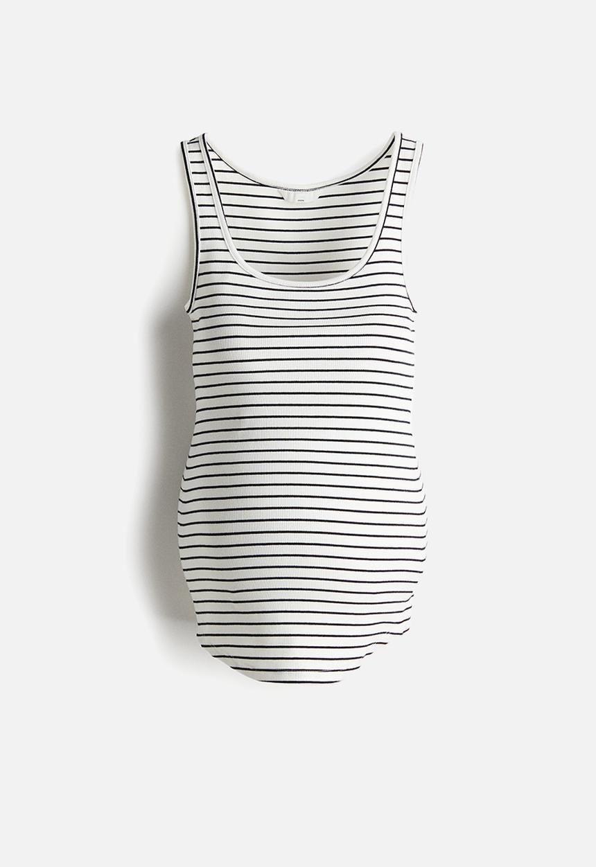 H&M - Mama ribbed vest top - white/striped