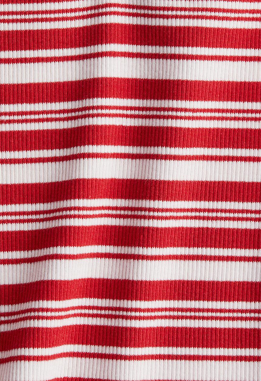 H&M - Ribbed boat-neck top - red striped