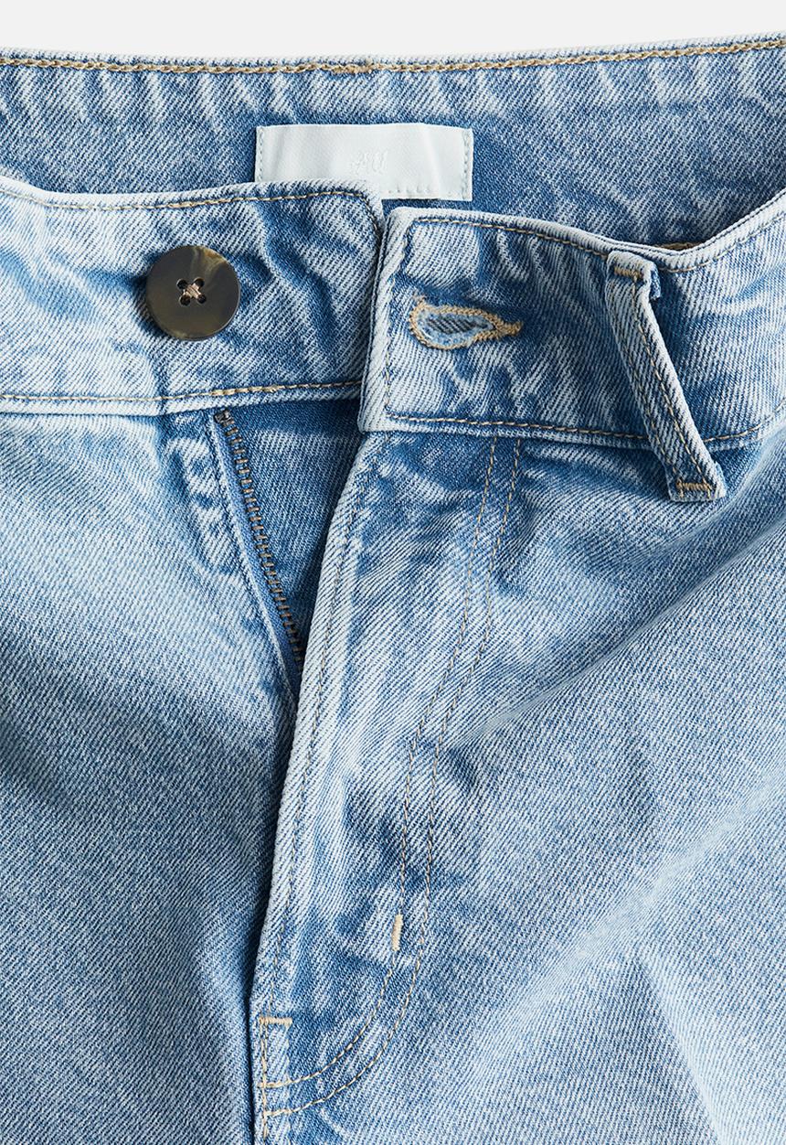 H&M - Wide high cropped jeans - light denim blue