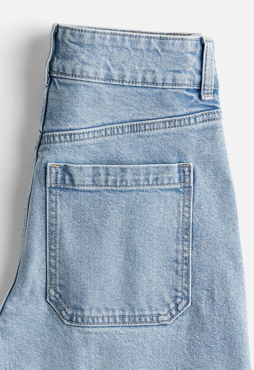 H&M - Wide high cropped jeans - light denim blue