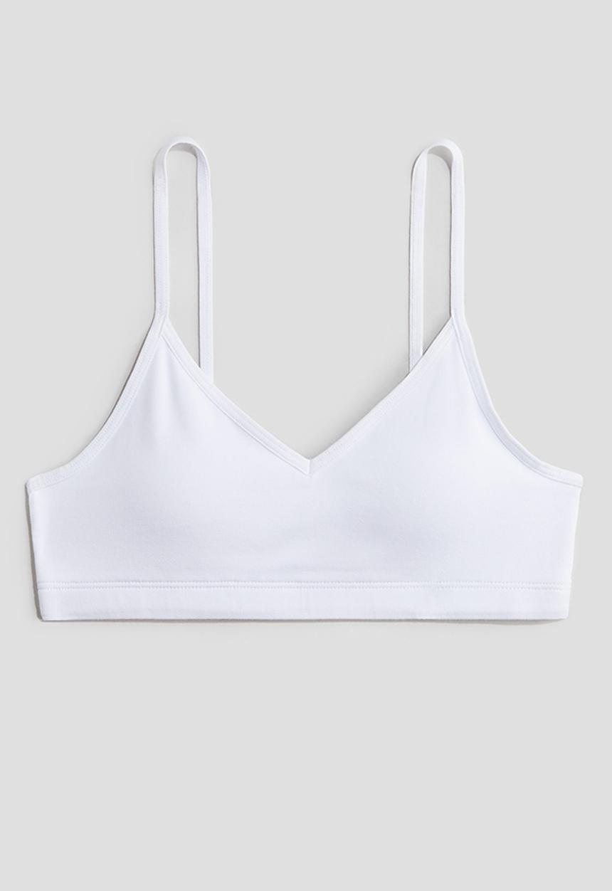 H&M - Padded crop top - white