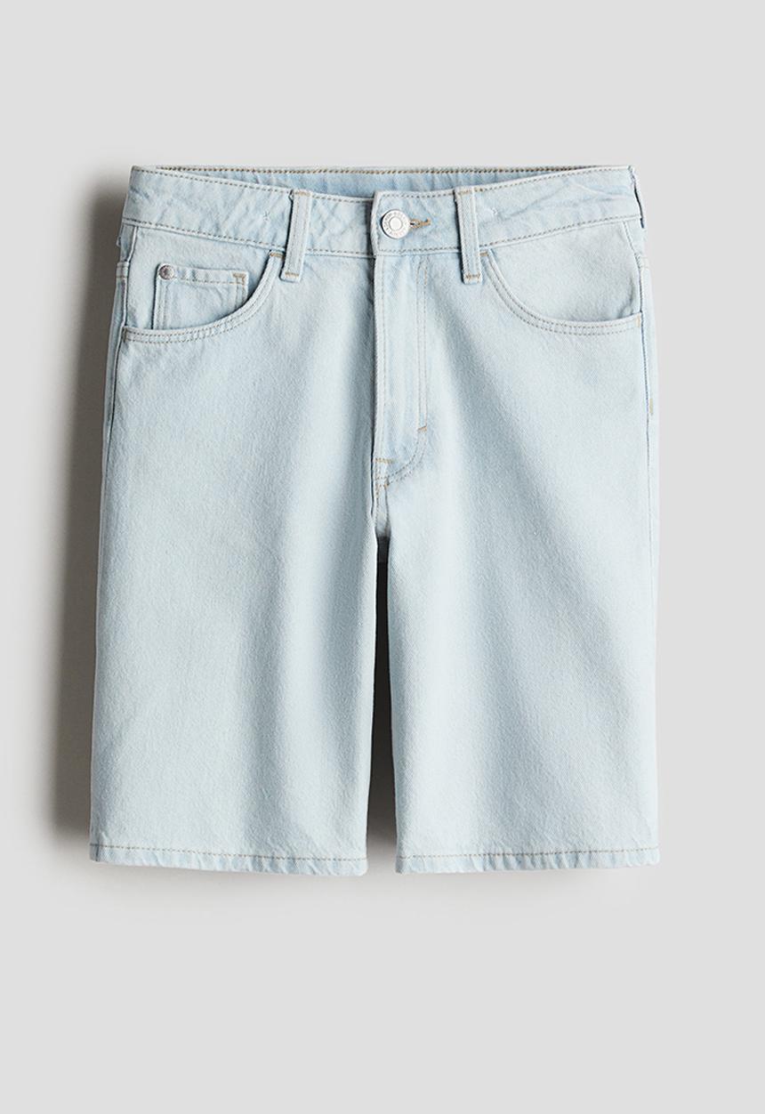 H&M - Loose-fit denim shorts - light denim blue
