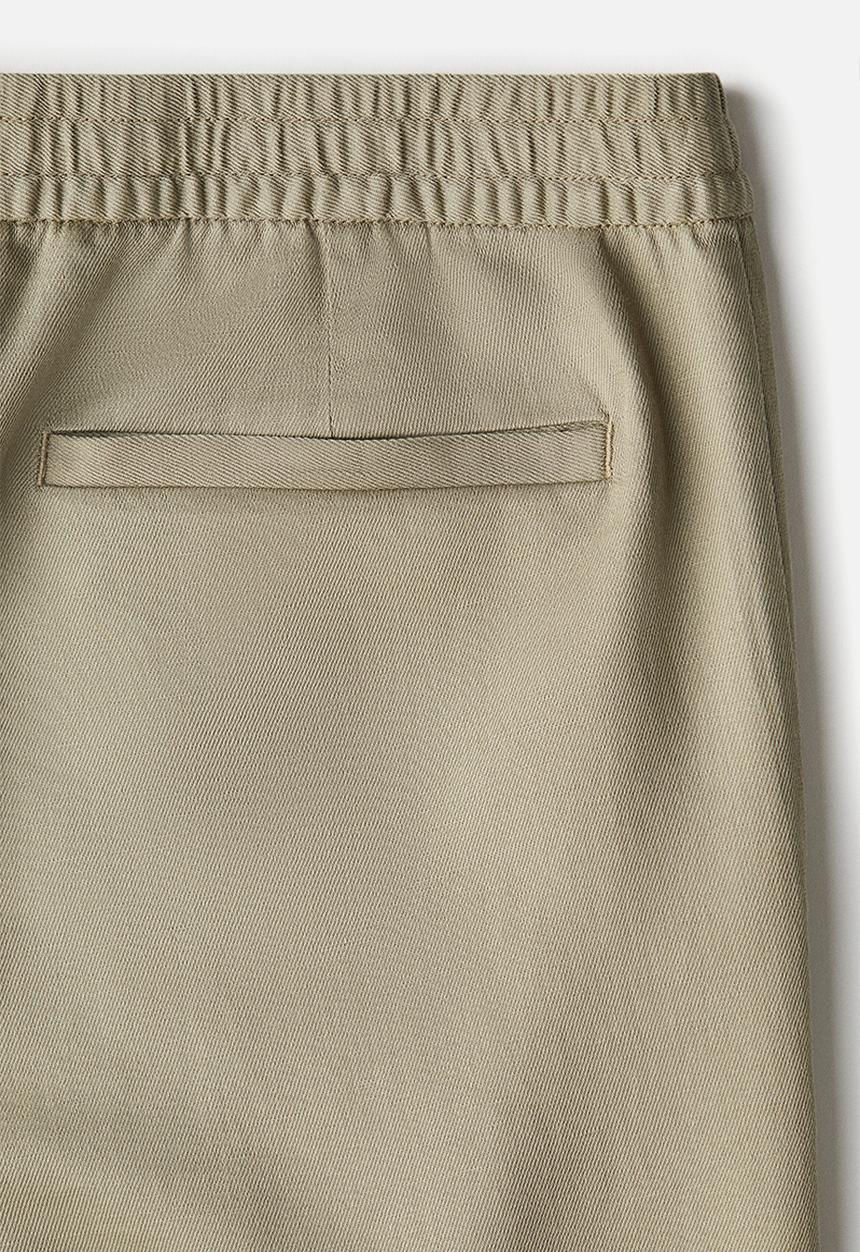 H&M - Relaxed fit linen-blend shorts - khaki green
